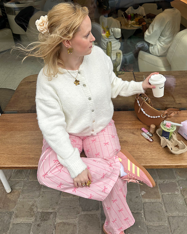 Pink Bow Stripe Pants
