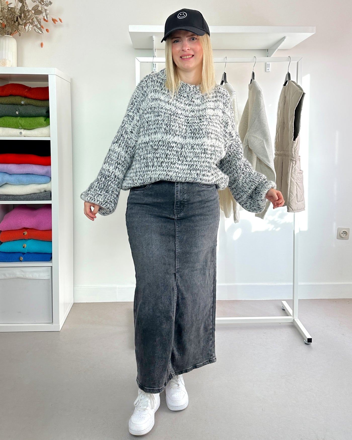 Oversized Comfy Trui Black White