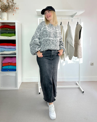 Oversized Comfy Trui Black White