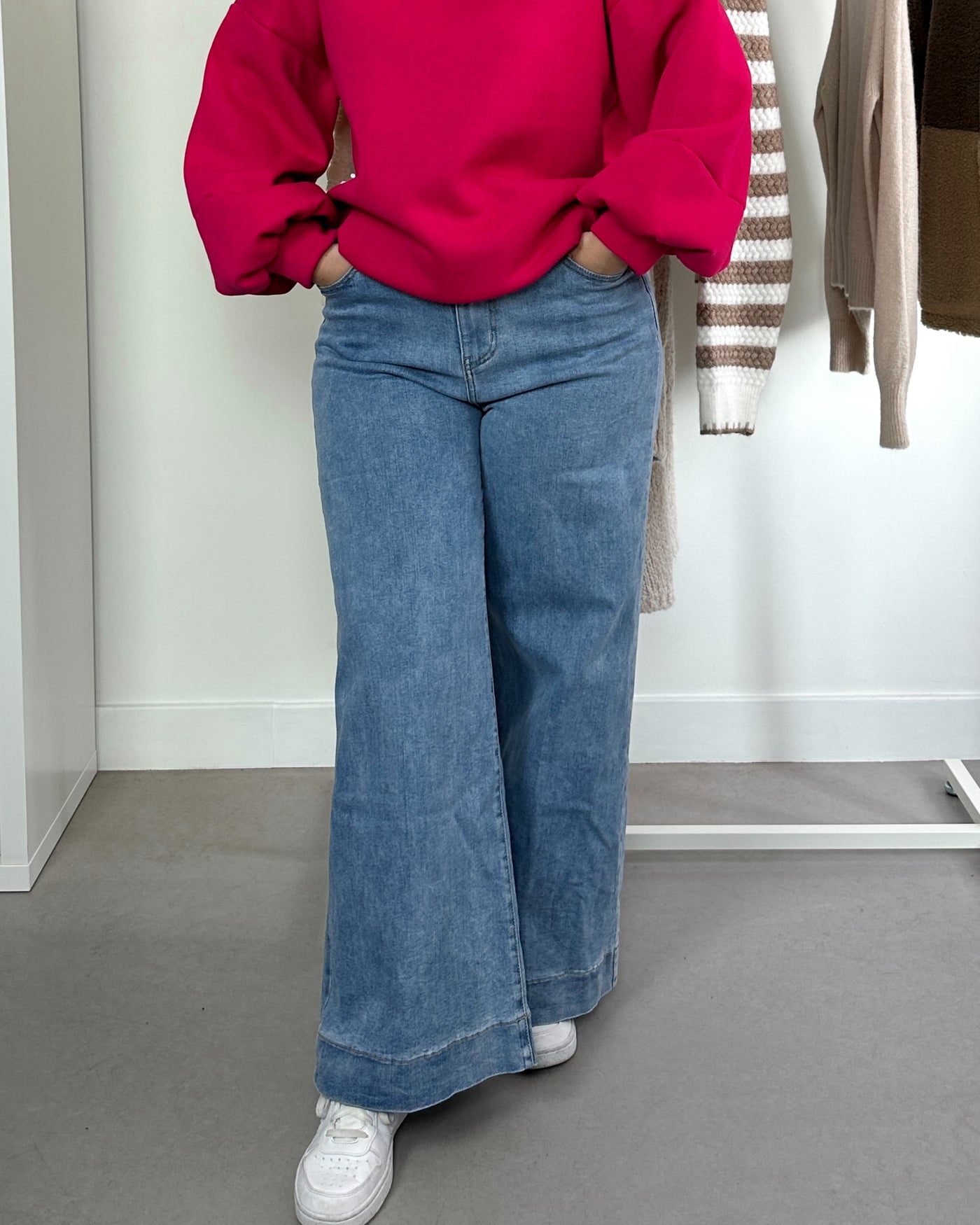 Jeans Curvy Cropped Wide Light Wash