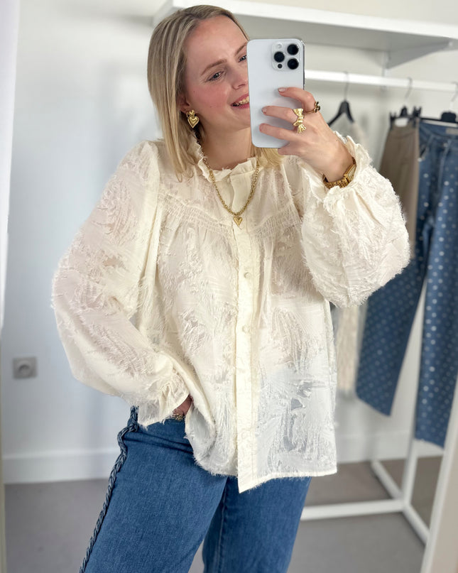 Beige Fluffy Blouse