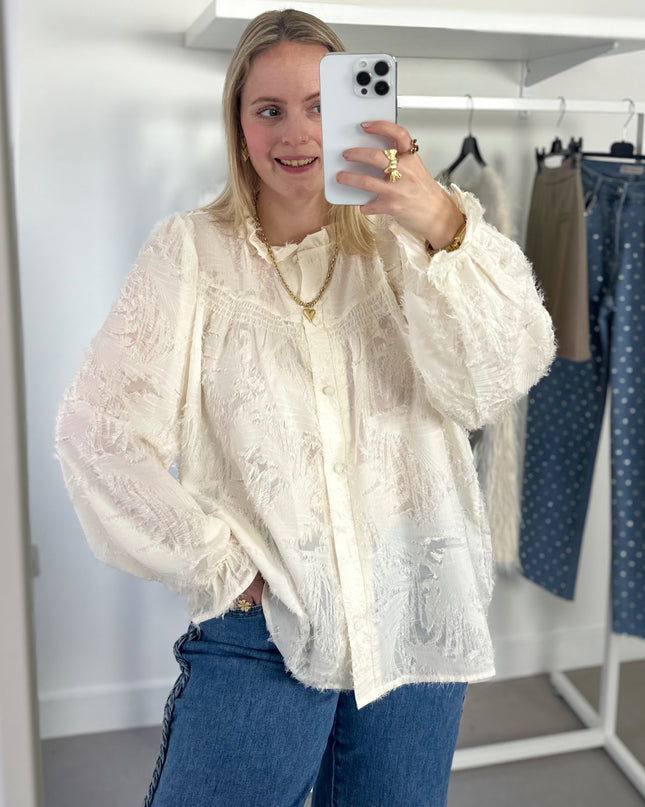 Beige Fluffy Blouse