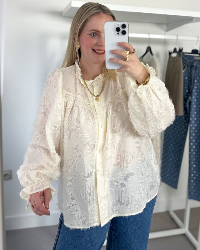 Beige Fluffy Blouse