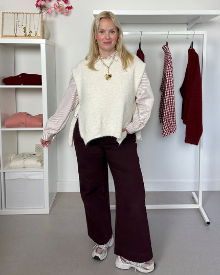 Debardeur Strikjes Crème