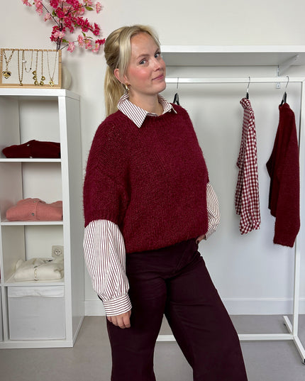 Short Sleeved Truitje Bordeaux