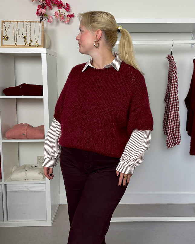 Short Sleeved Truitje Bordeaux