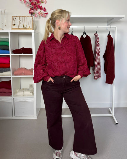 Bordeaux Fluffy Blouse