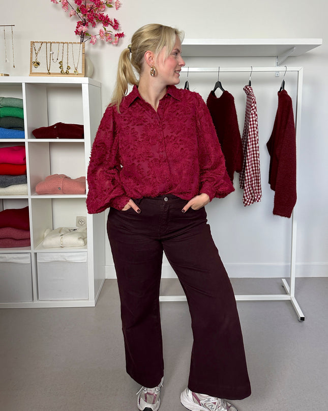 Bordeaux Fluffy Blouse