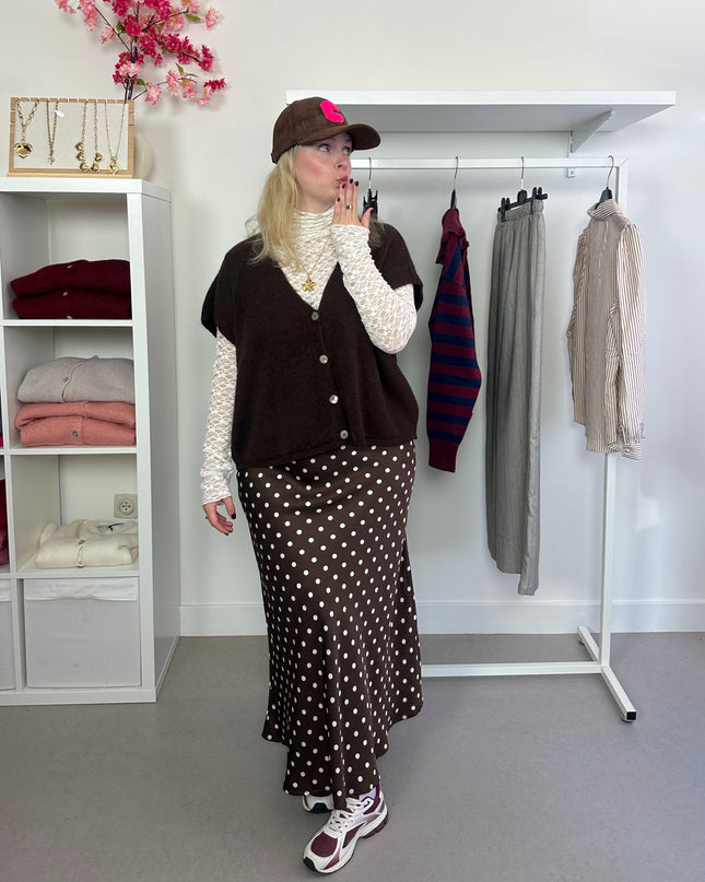 Polka dots skirt brown