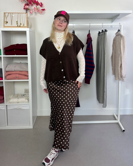 Polka dots skirt brown