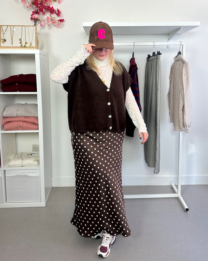 Polka dots skirt brown