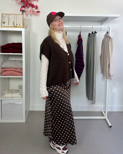 Polka dots skirt brown