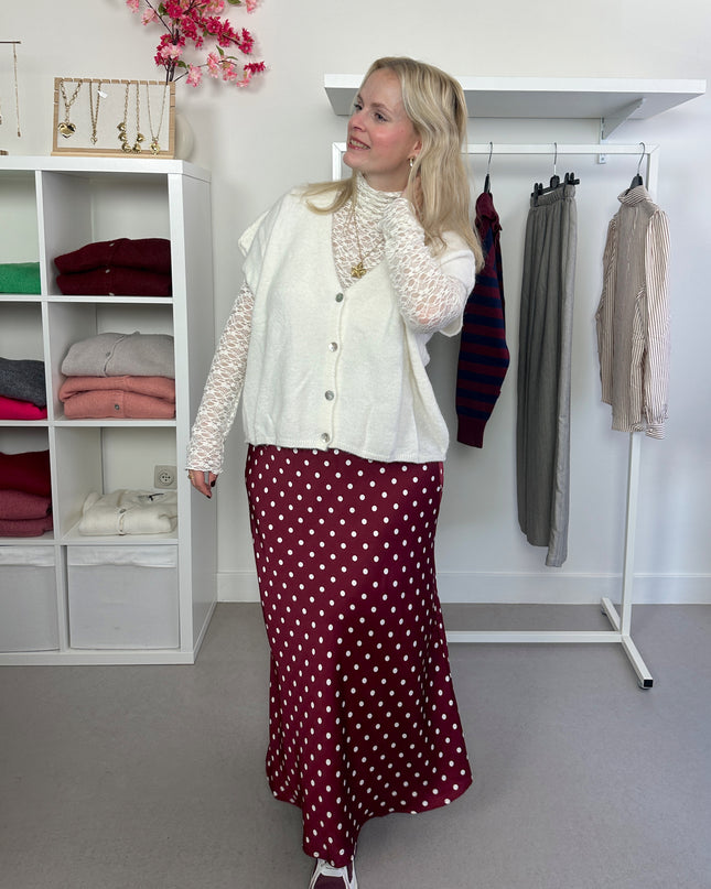 Polka dots skirt bordeaux