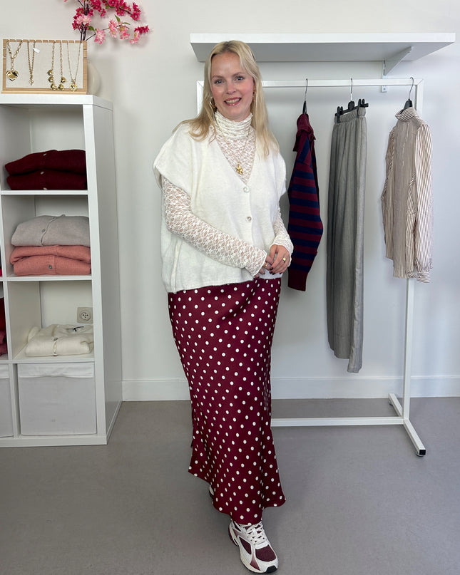 Polka dots skirt bordeaux