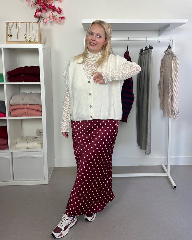 Polka dots skirt bordeaux