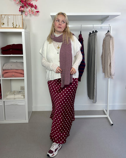 Striped Scarf Bordeaux Cashmere Blend