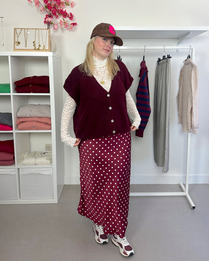 Sleeveless Cardigan Bordeaux