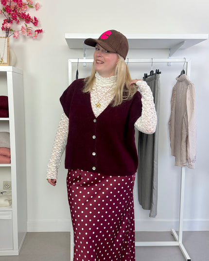 Sleeveless Cardigan Bordeaux