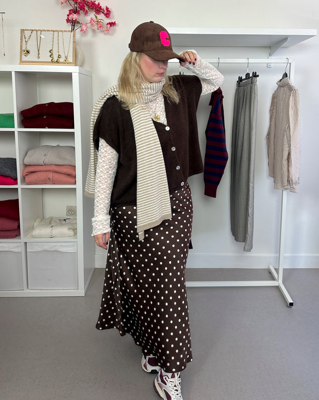 Striped Scarf Beige Cashmere Blend