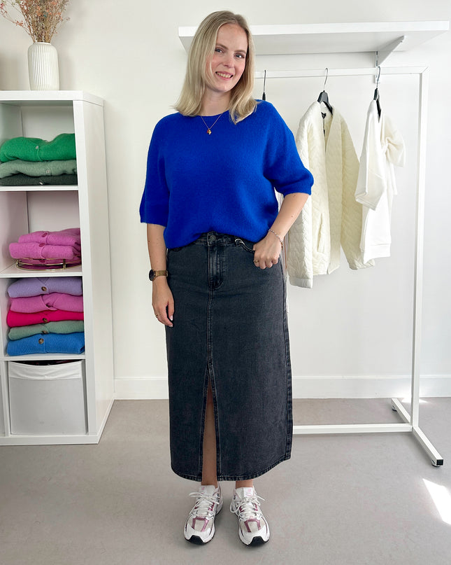 Dark Grey Maxi Jeans Skirt