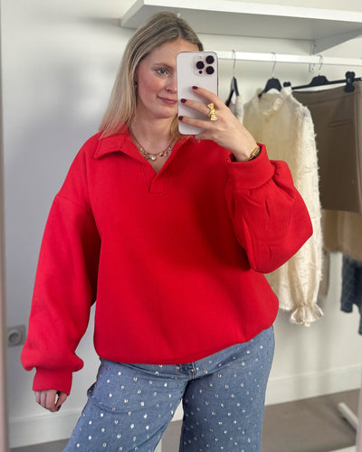 Sweater Kraagje Red