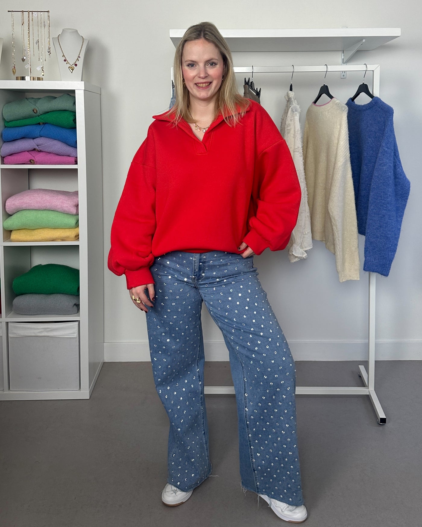 Sweater Kraagje Red
