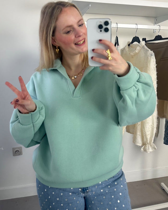 Sweater Kraagje Mint