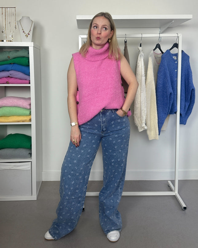 Light Wash Bow Jeans