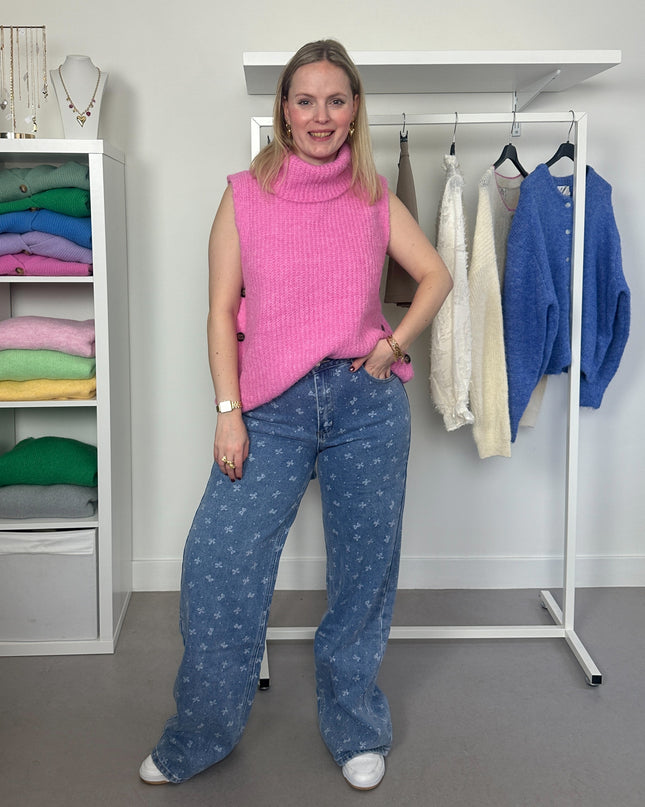 Light Wash Bow Jeans