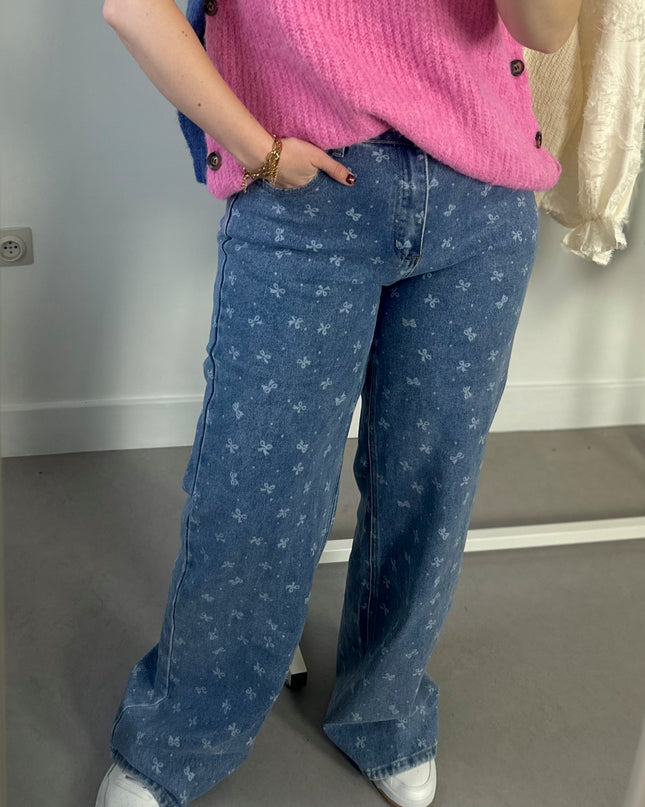 Light Wash Bow Jeans
