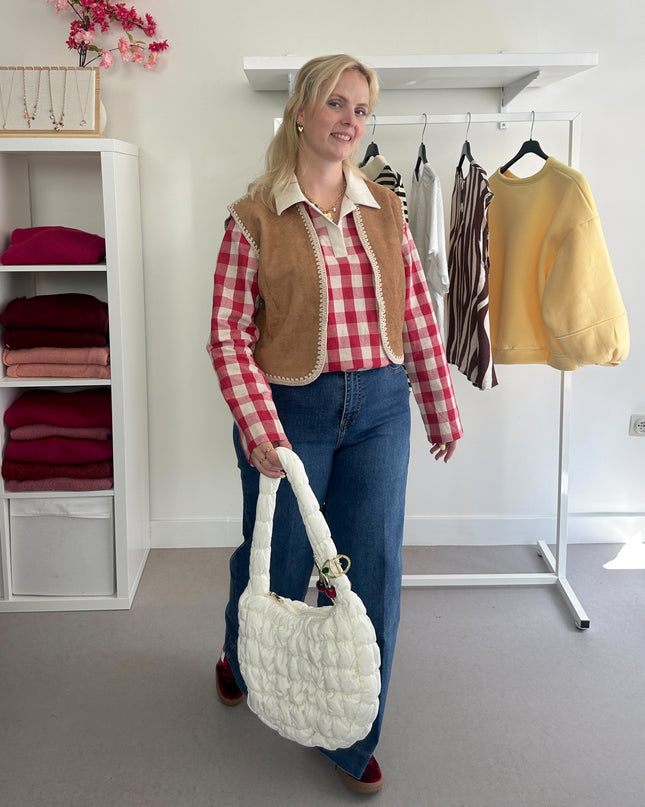 Sleeveless Vest Suède Brown