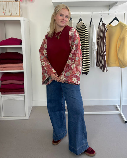 Bordeaux Fancy Sleeve Sweater