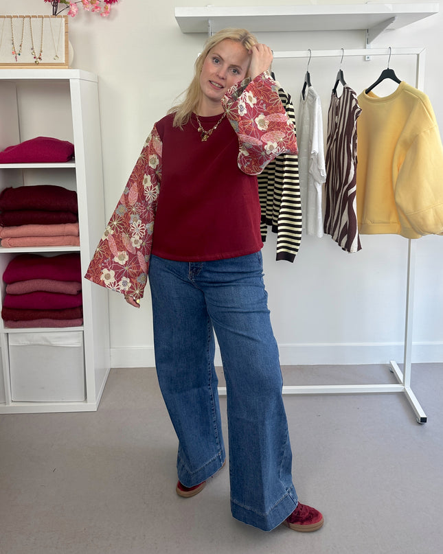 Bordeaux Fancy Sleeve Sweater