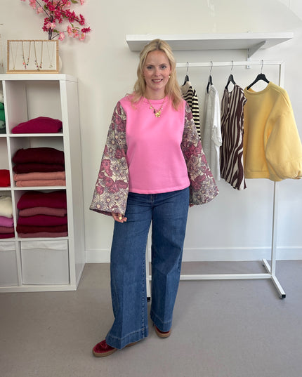 Pink Fancy Sleeve Sweater