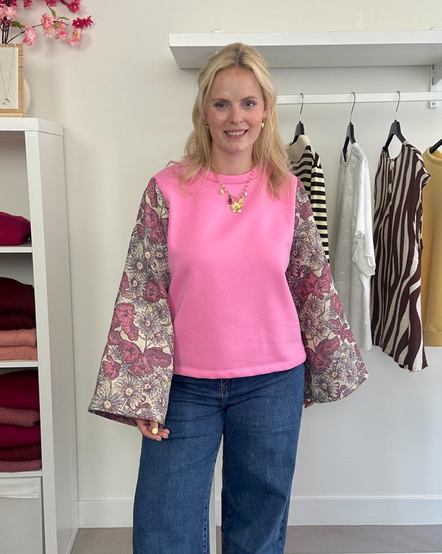Pink Fancy Sleeve Sweater
