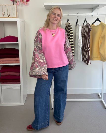 Pink Fancy Sleeve Sweater