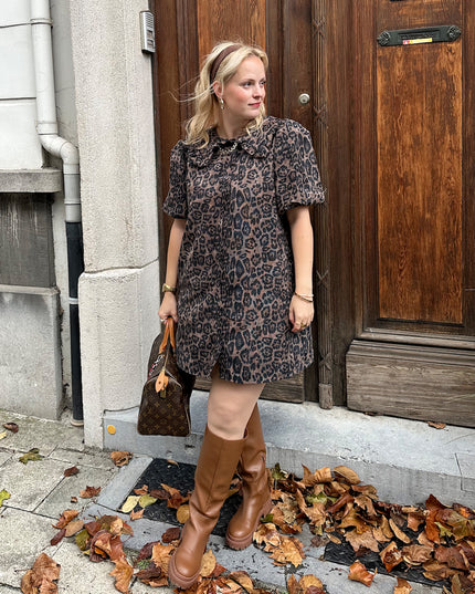 Leopard Velour Dress