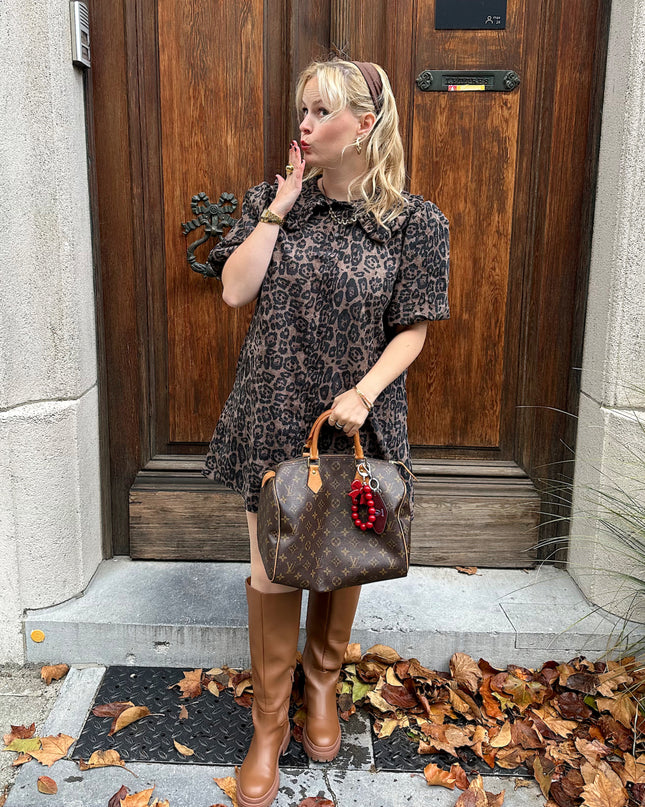 Leopard Velour Dress