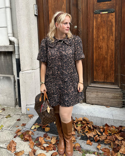 Leopard Velour Dress