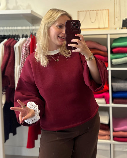Short Sleeve Sweater Bordeaux