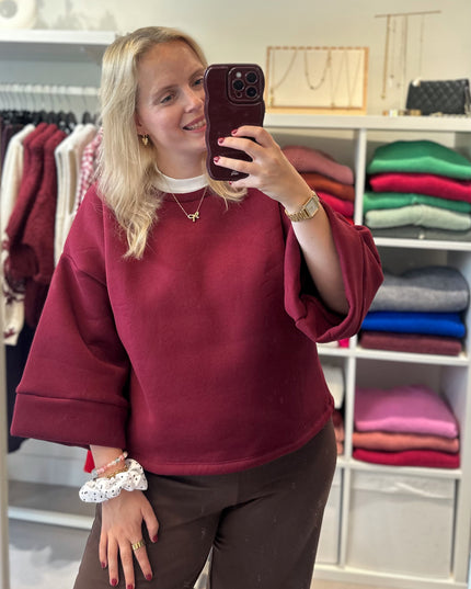 Short Sleeve Sweater Bordeaux