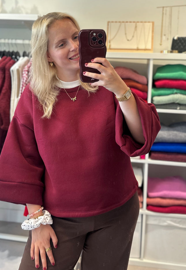 Short Sleeve Sweater Bordeaux