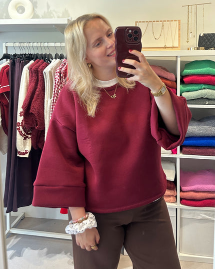 Short Sleeve Sweater Bordeaux