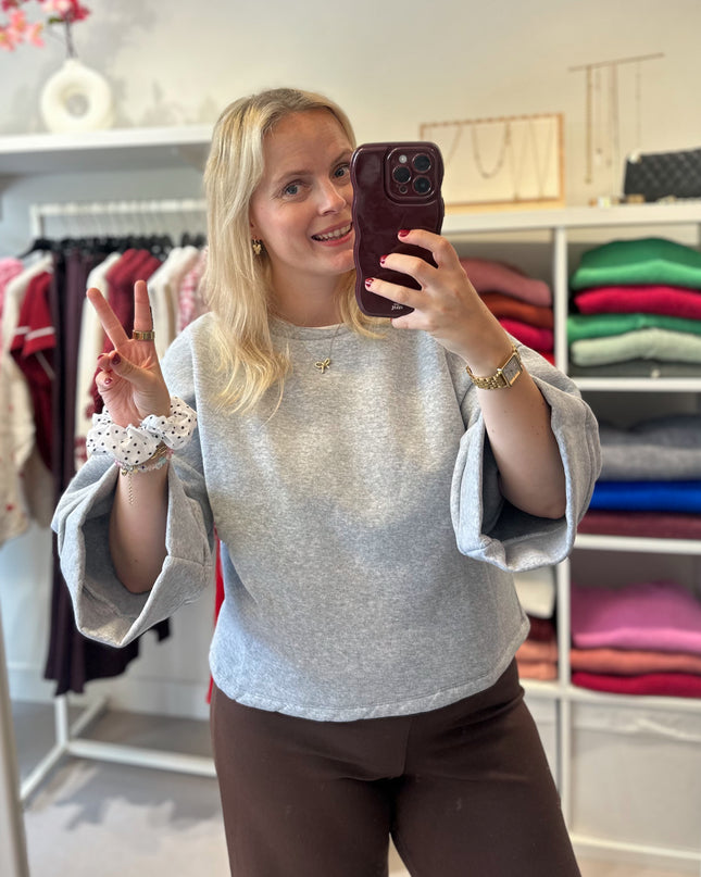 Short Sleeve Sweater Grey