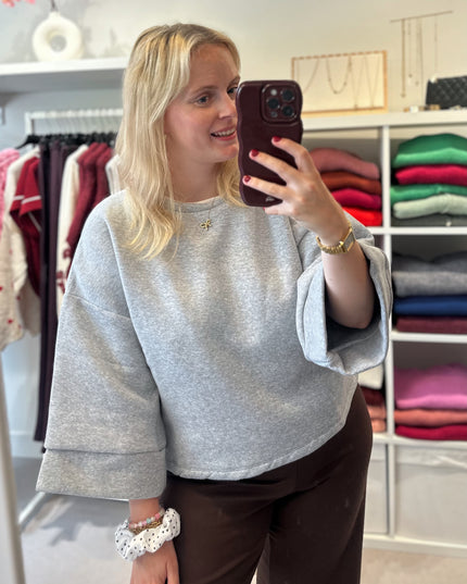Short Sleeve Sweater Grey