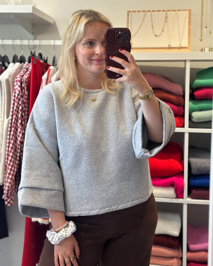 Short Sleeve Sweater Grey