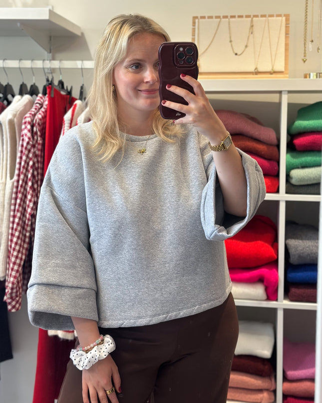 Short Sleeve Sweater Grey