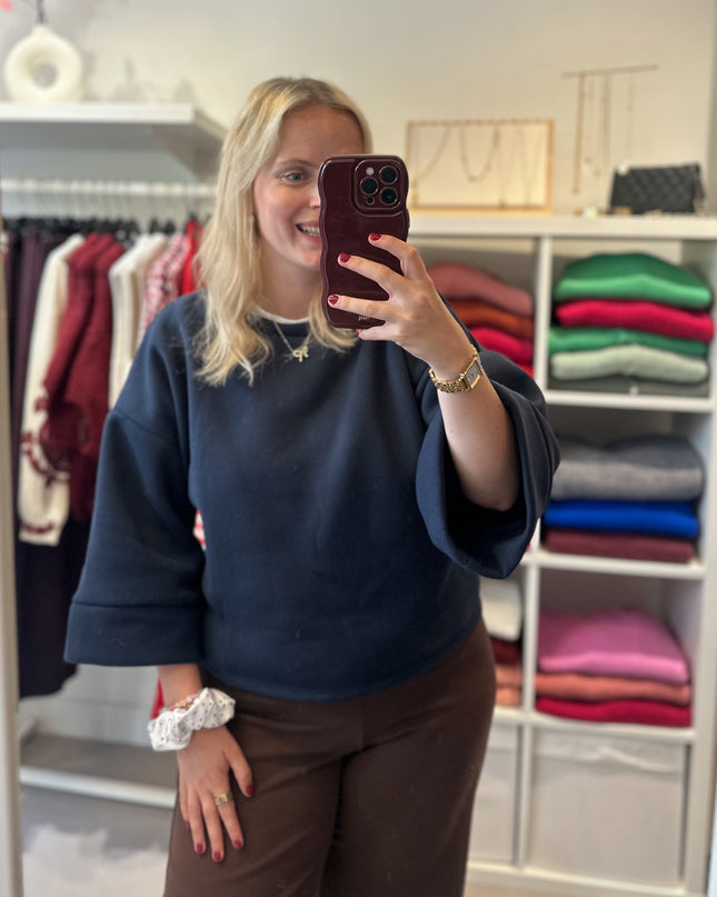 Short Sleeve Sweater Marine