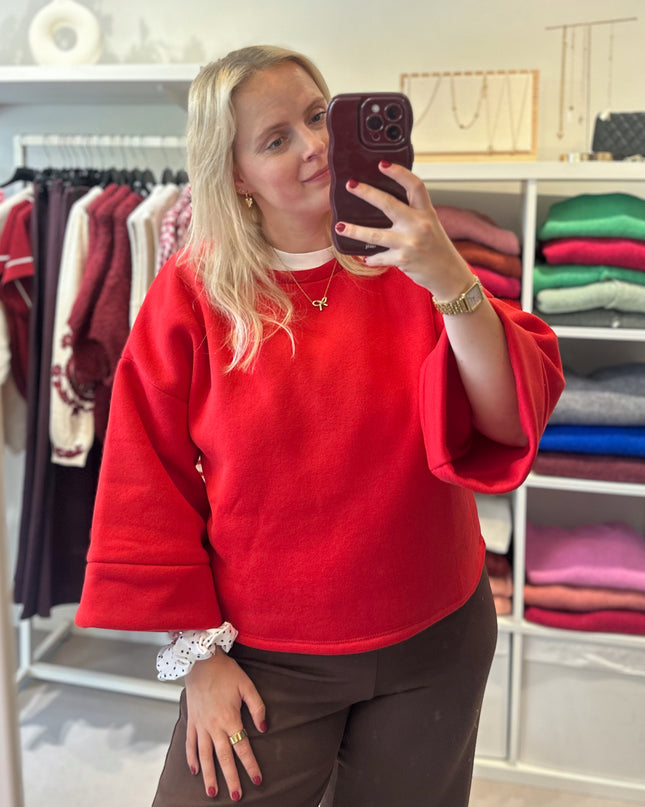Short Sleeve Sweater Red