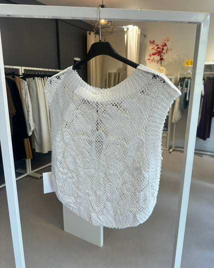 White Crochet Top Sleeveless